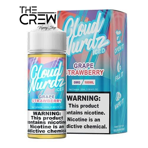 Cloud Nurdz - Grape Strawberry Iced
 100 ML - The Crew Vape Shop