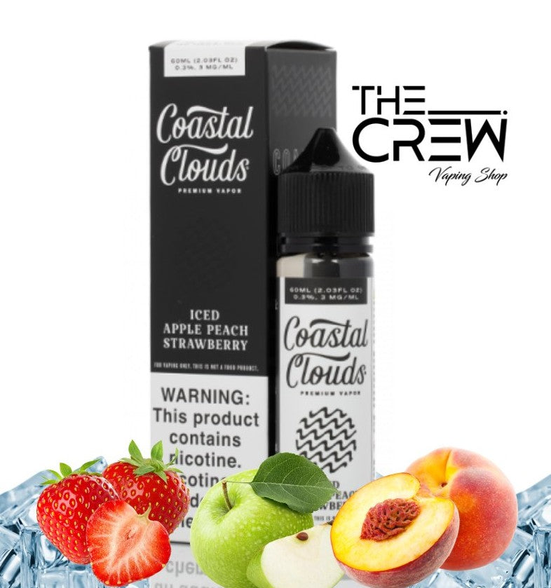 Coastal Clouds Iced Apple Peach Strawberry 60ml.